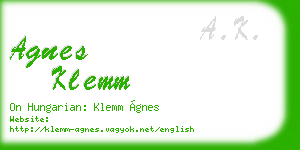 agnes klemm business card